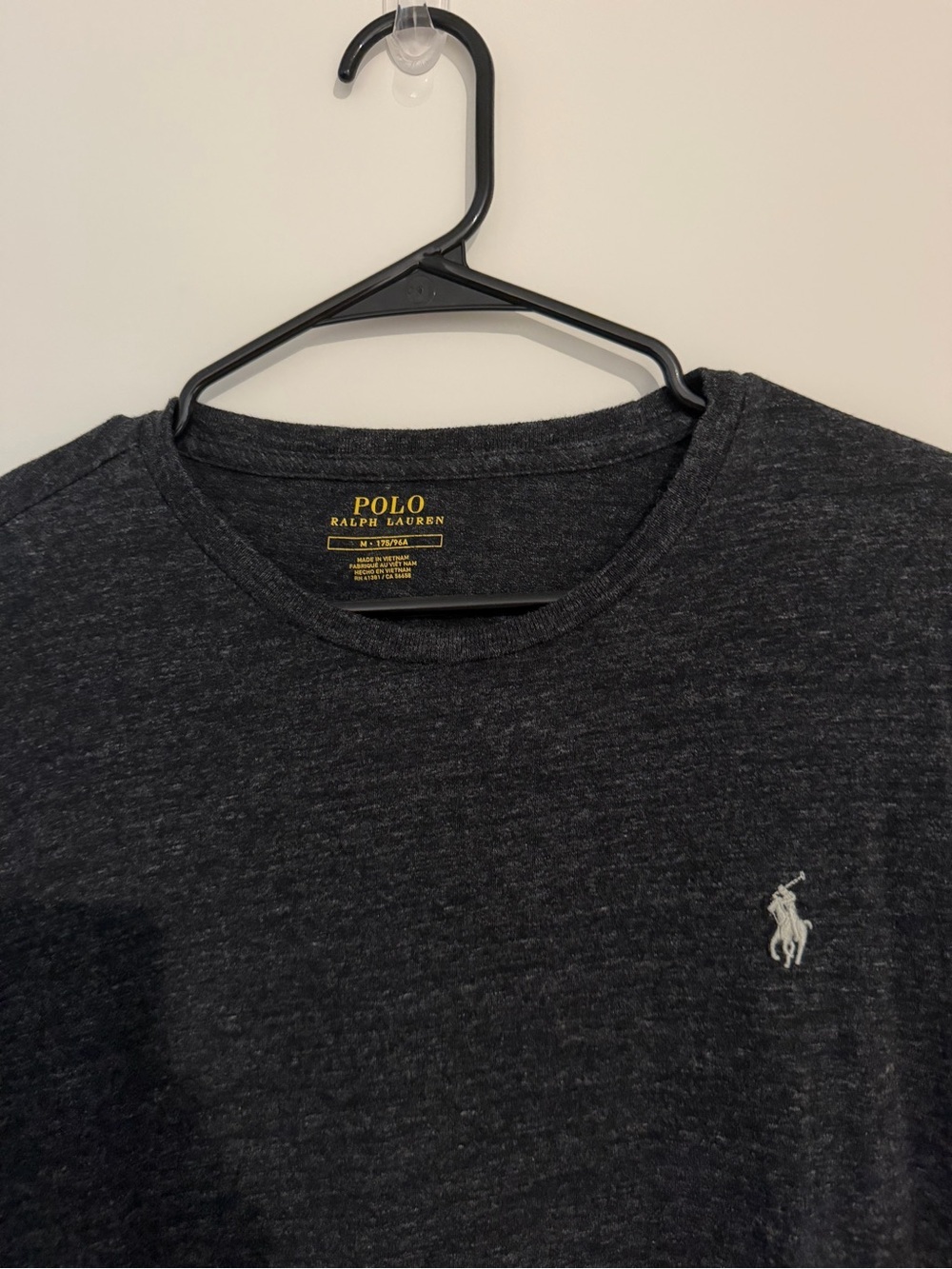 POLO BY RALPH LAUREN - Charcoal Long Sleeve Crew Neck Shirt - Men’s Medium - Picture 2 of 4